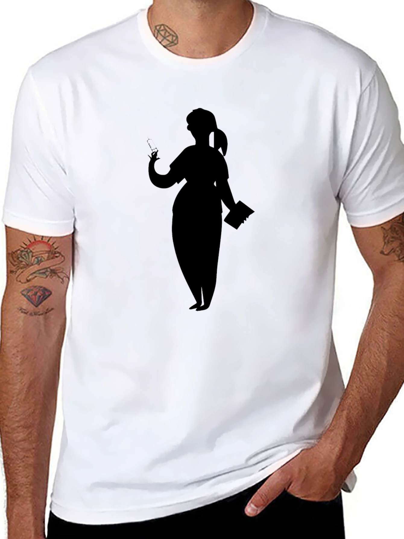 Silhouette Teacher Graphic Tee - Black