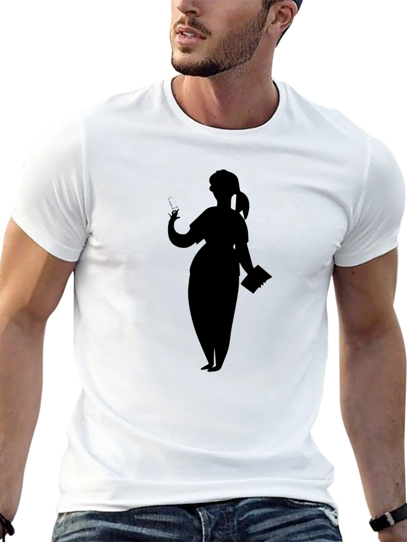 Silhouette Teacher Graphic Tee - Black