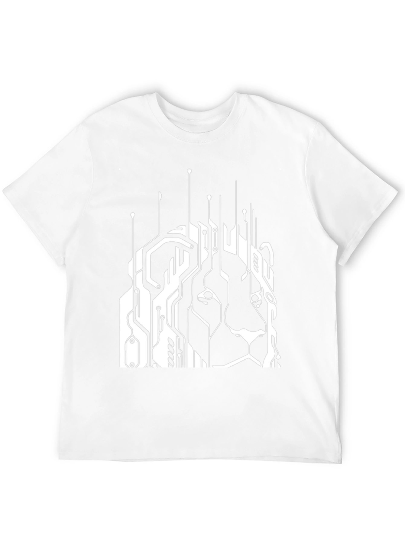 Tech Lion Graphic Tee - Circuit Board Style