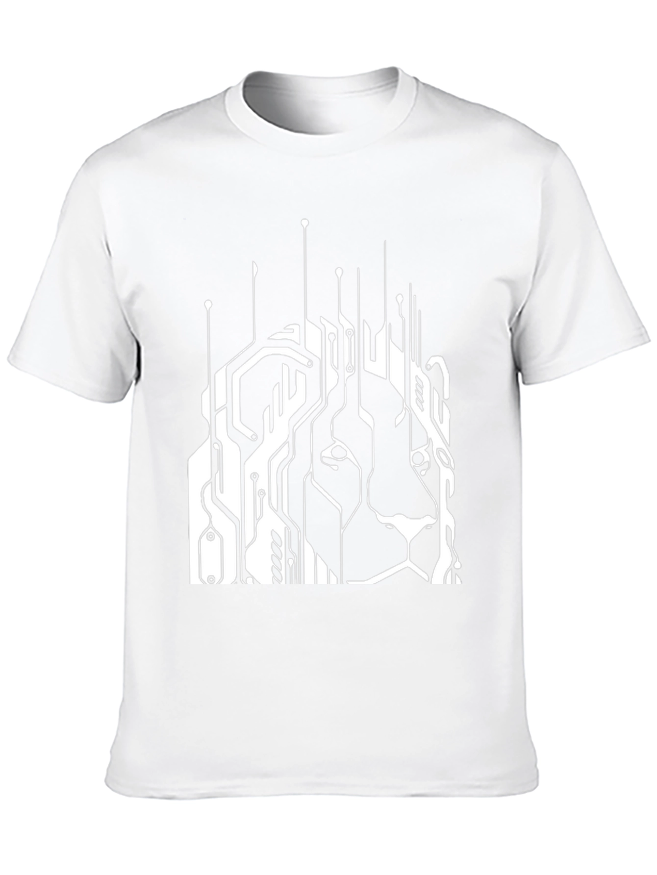 Tech Lion Graphic Tee - Circuit Board Style