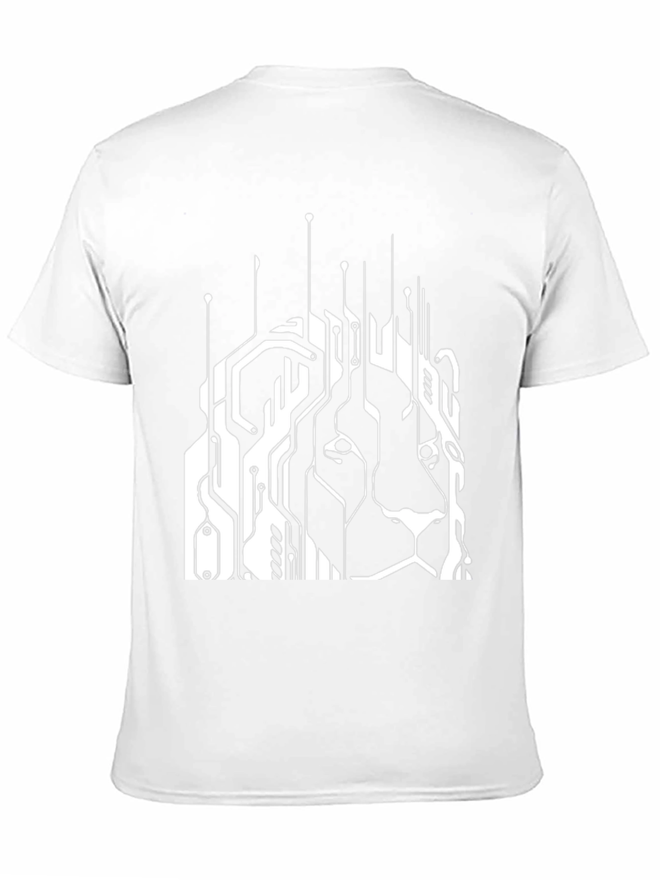 Tech Lion Graphic Tee - Circuit Board Style