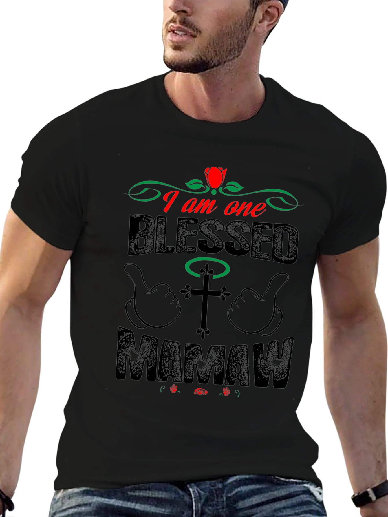 Blessed Mamaw Graphic Tee - Black