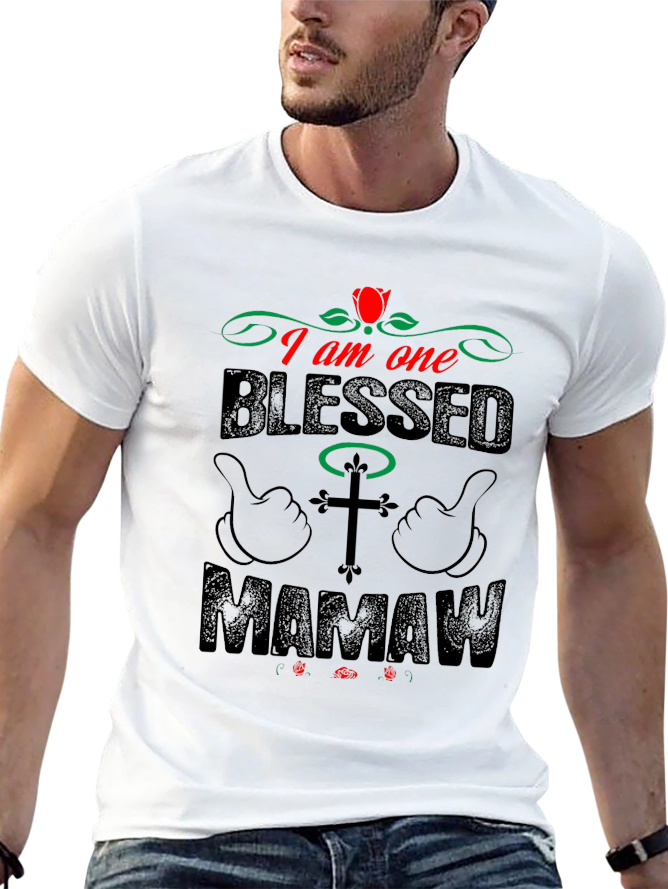 Blessed Mamaw Graphic Tee - Black