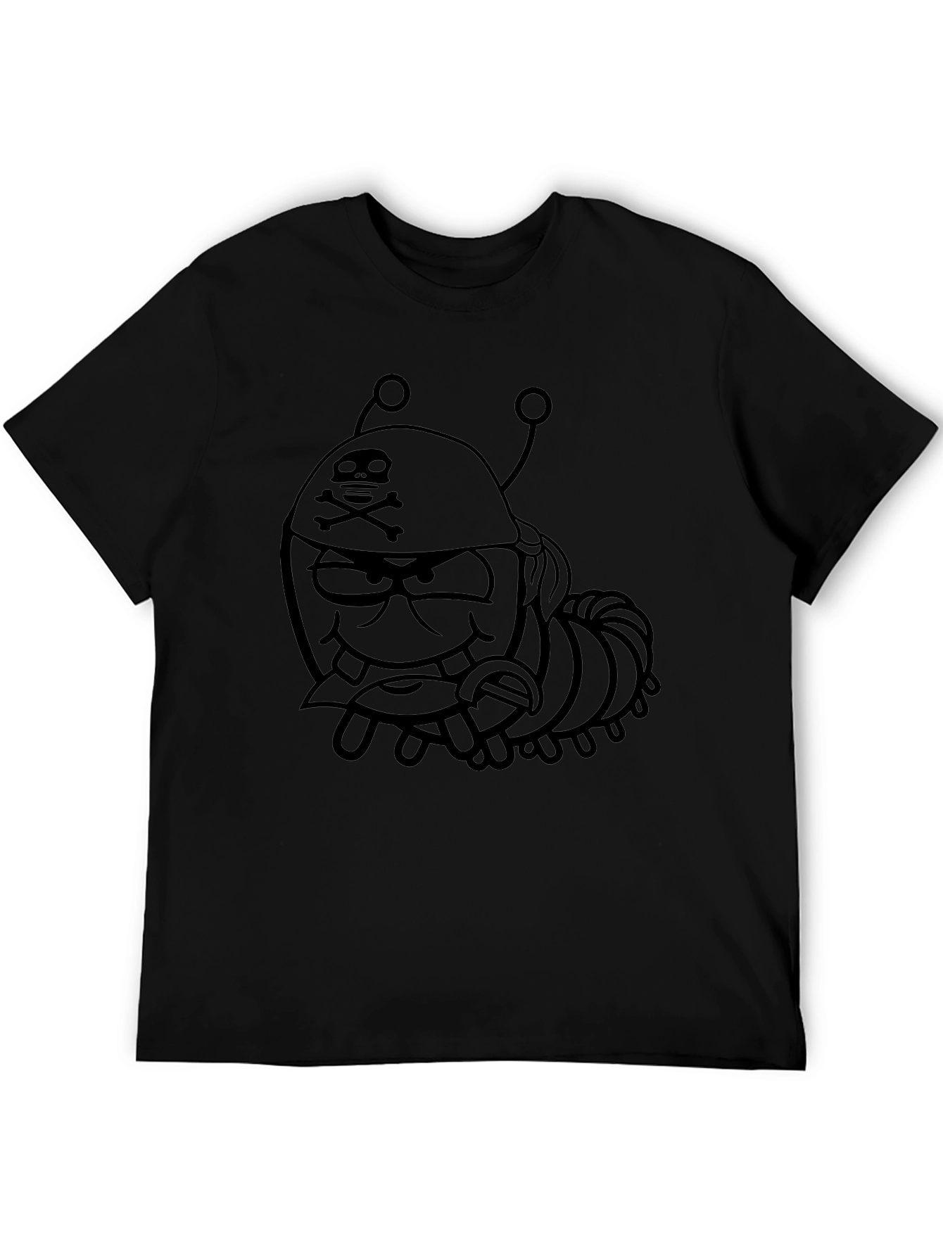 Cartoon Pirate Bug Black T-Shirt