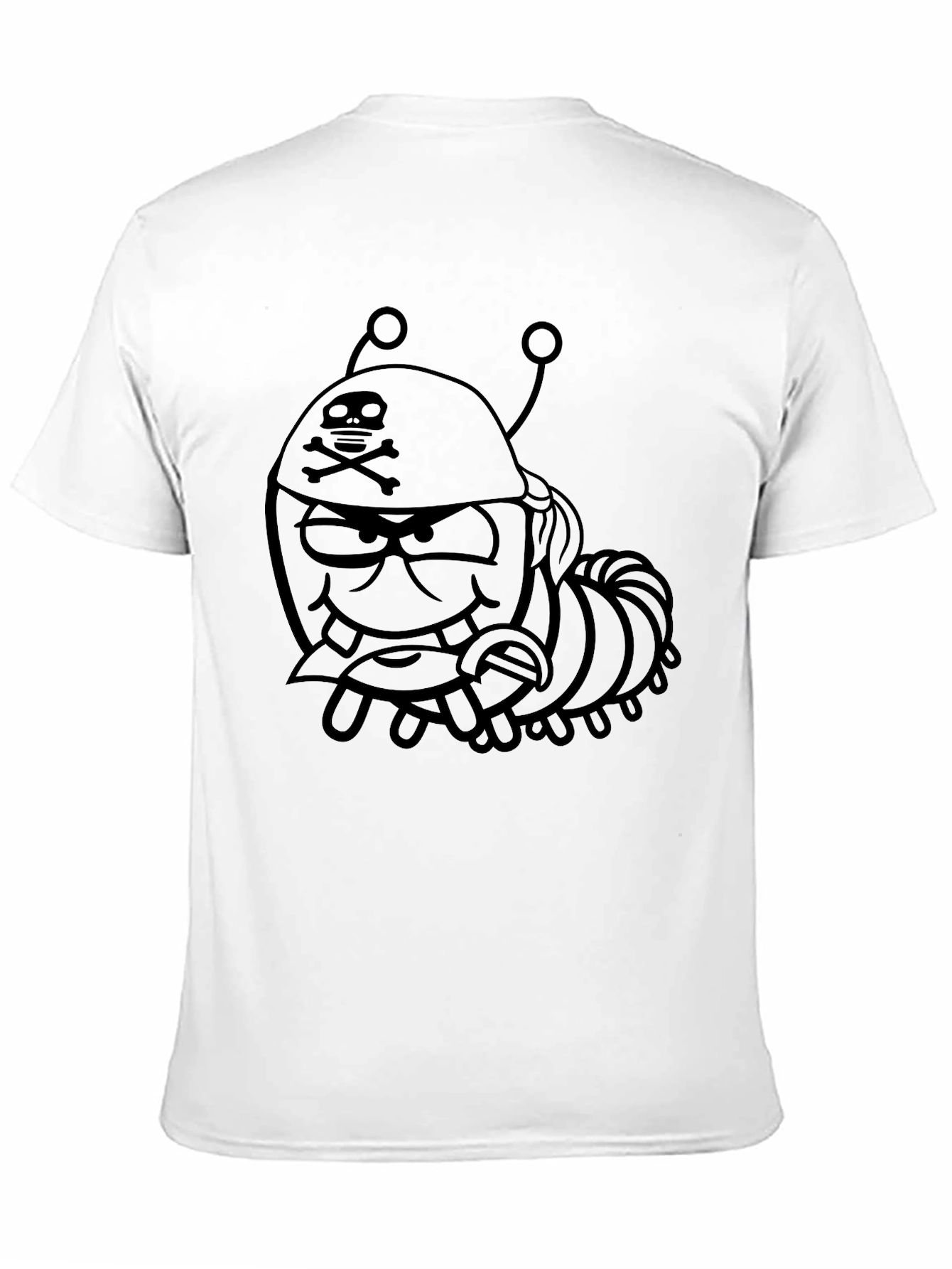 Cartoon Pirate Bug Black T-Shirt