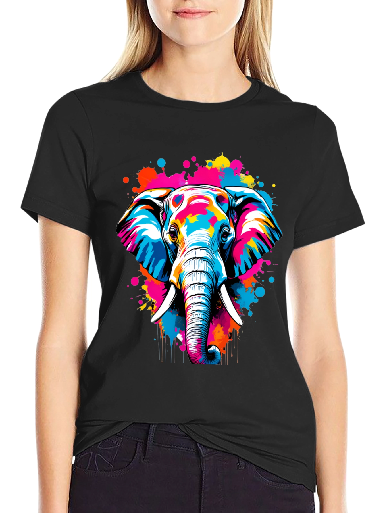 Vibrant Elephant Graphic Tee