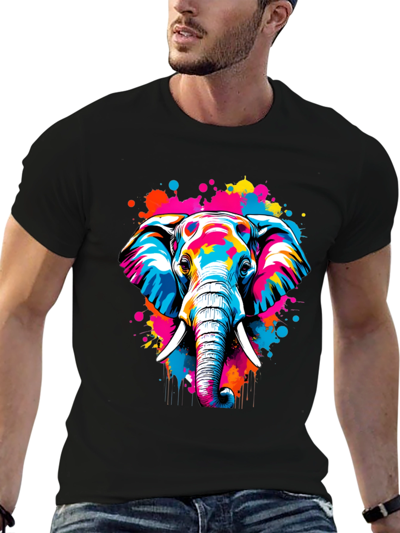 Vibrant Elephant Graphic Tee