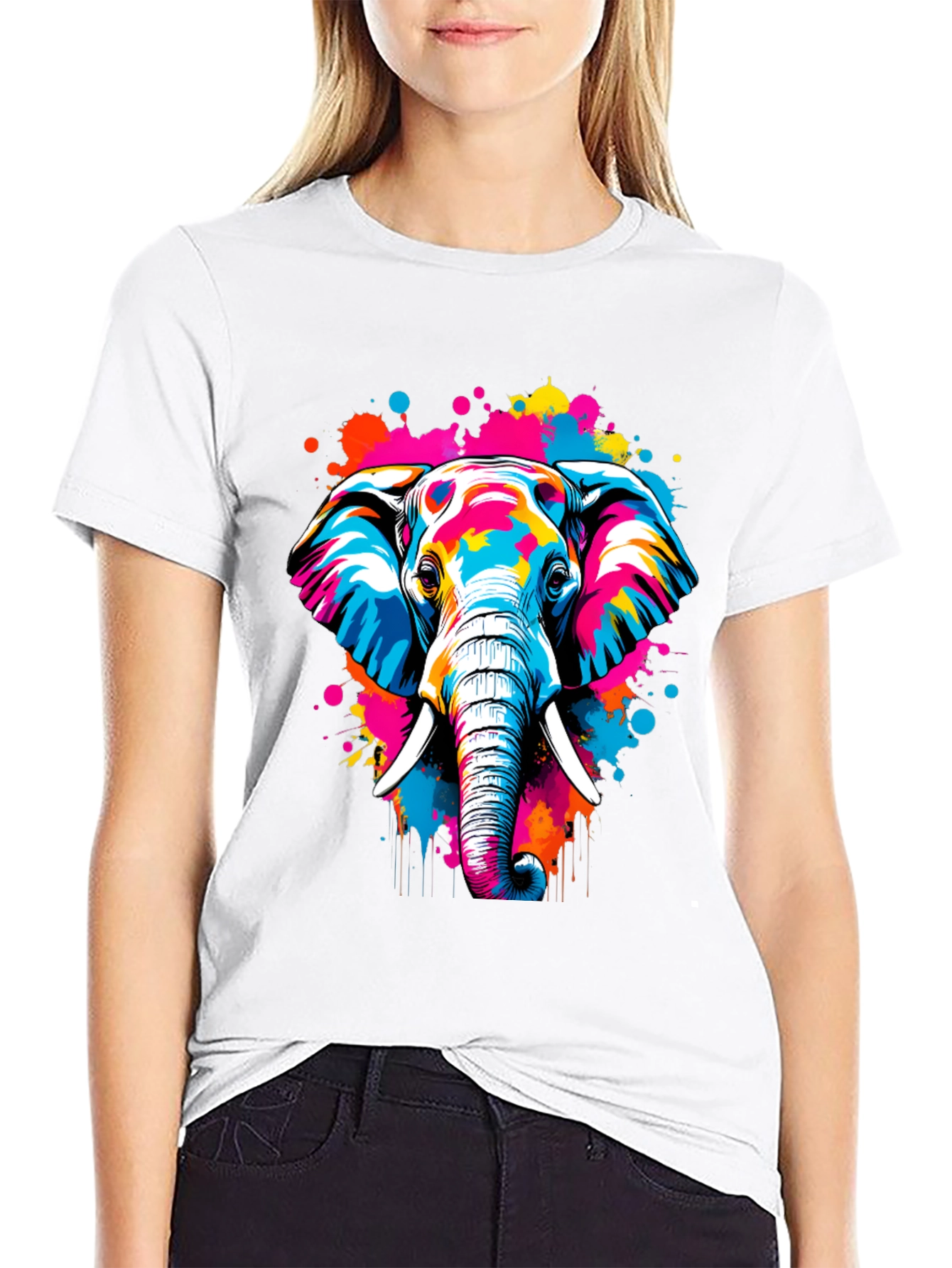 Vibrant Elephant Graphic Tee