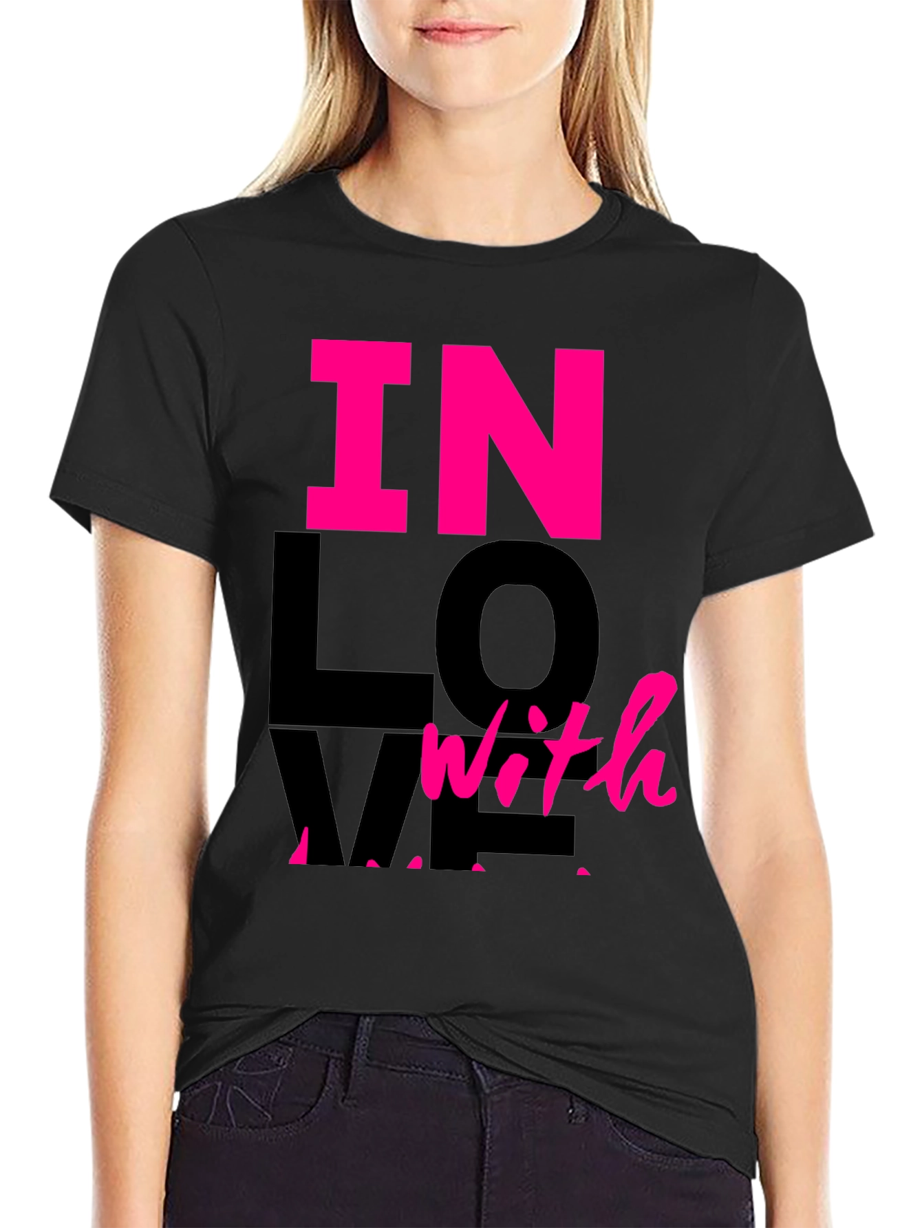 In Love With Me Graphic Tee - Black