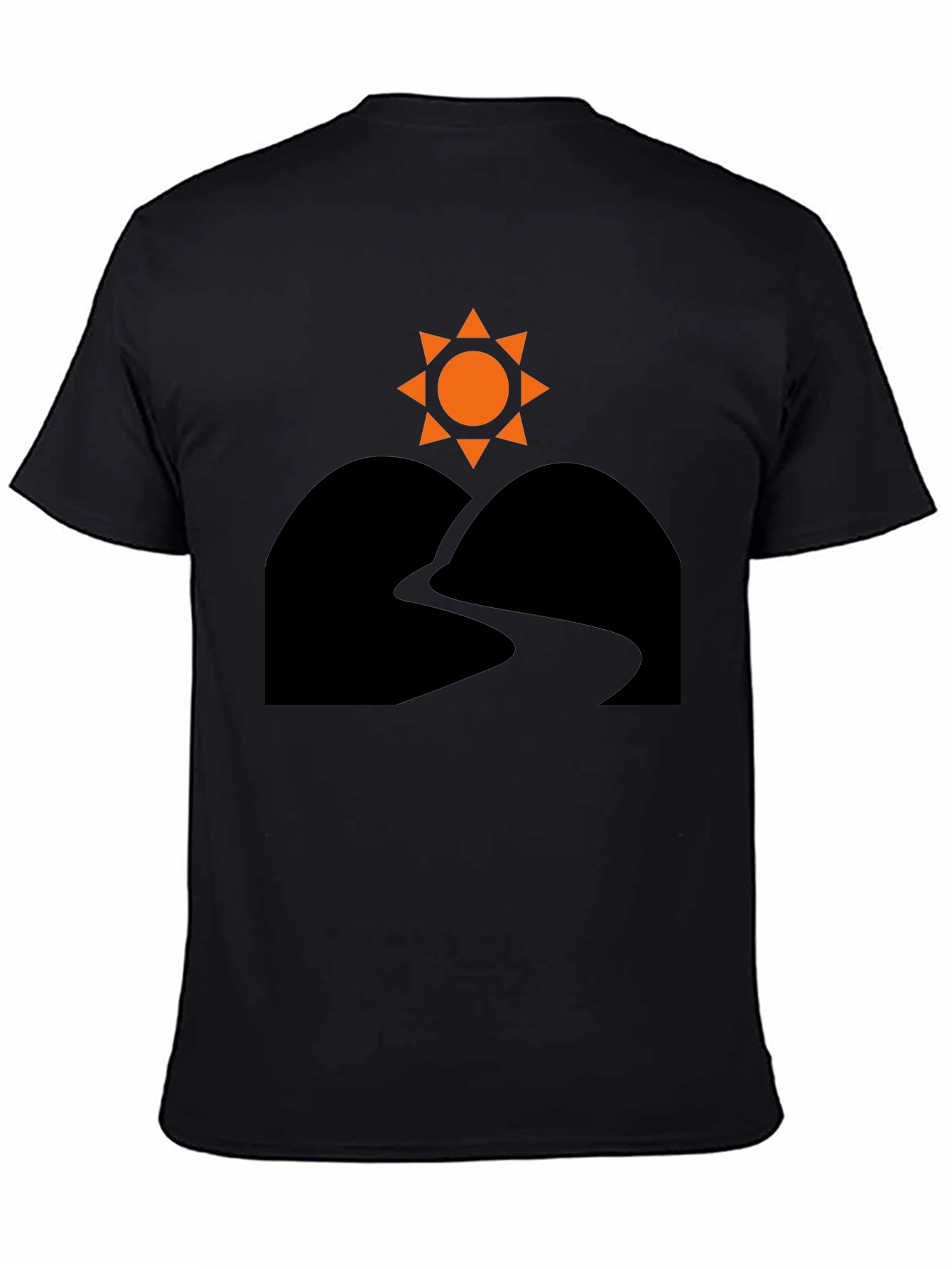 Sunrise Trail T-Shirt - Black Nature Inspired Design