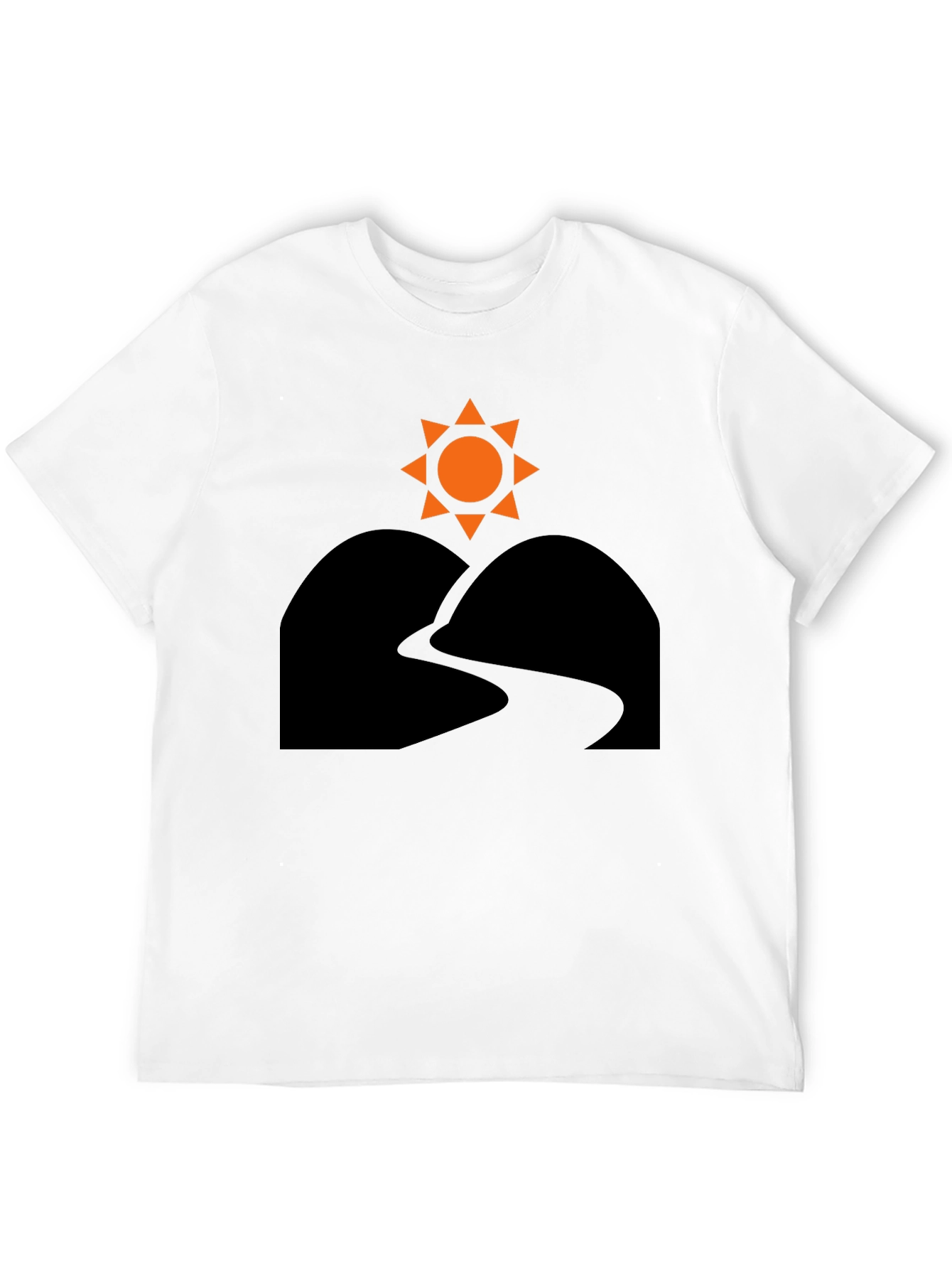 Sunrise Trail T-Shirt - Black Nature Inspired Design