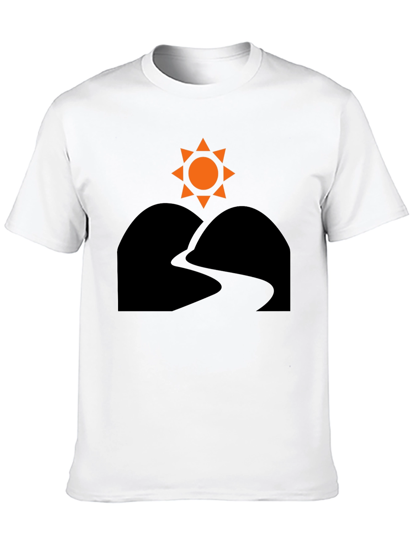 Sunrise Trail T-Shirt - Black Nature Inspired Design