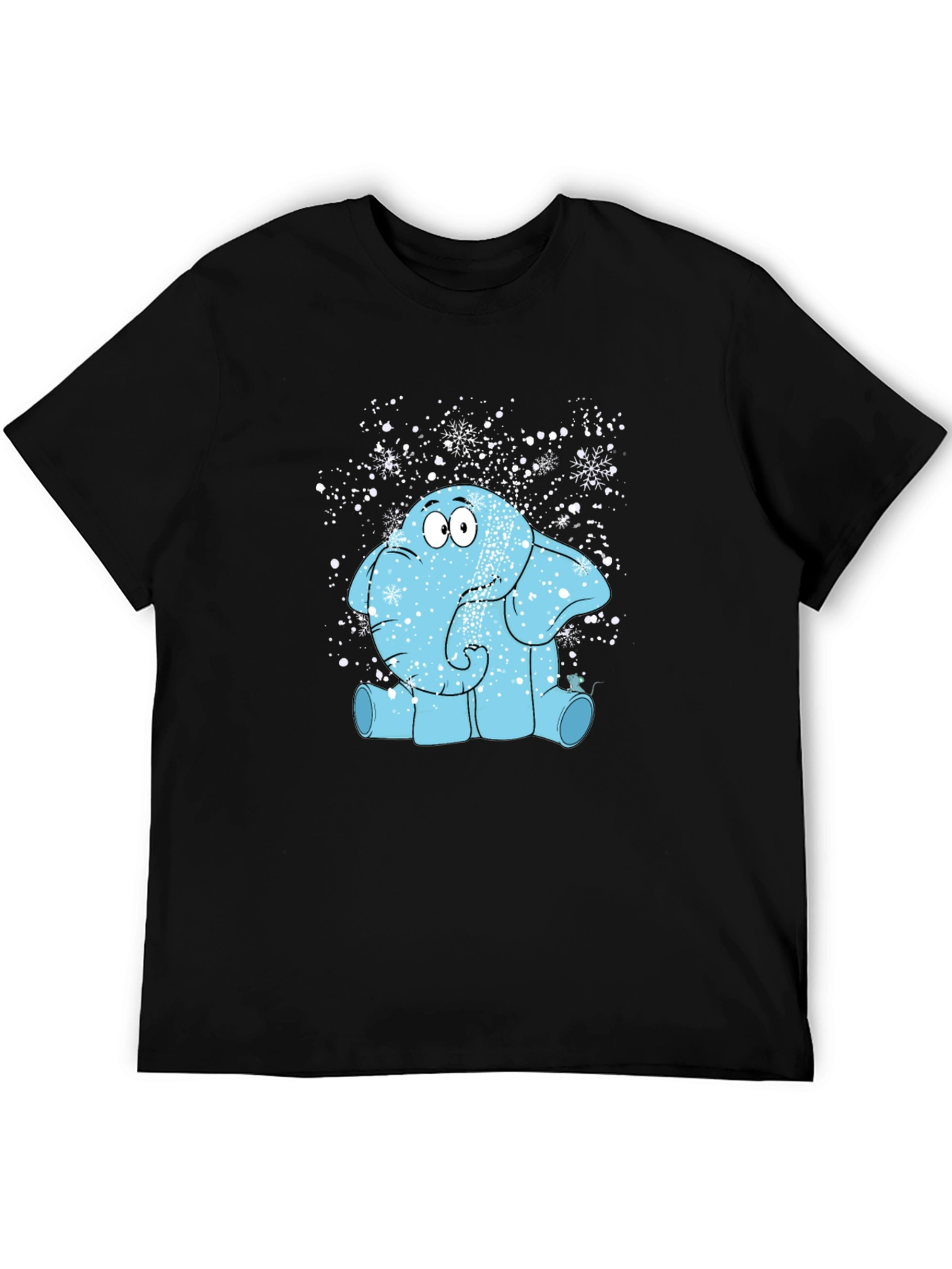 Cartoon Elephant in Snow T-Shirt