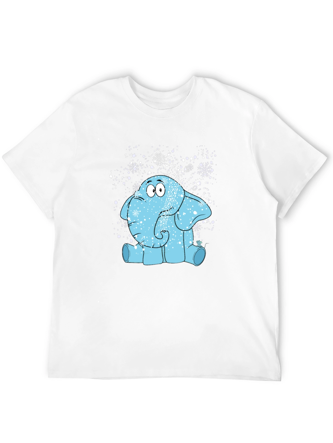 Cartoon Elephant in Snow T-Shirt