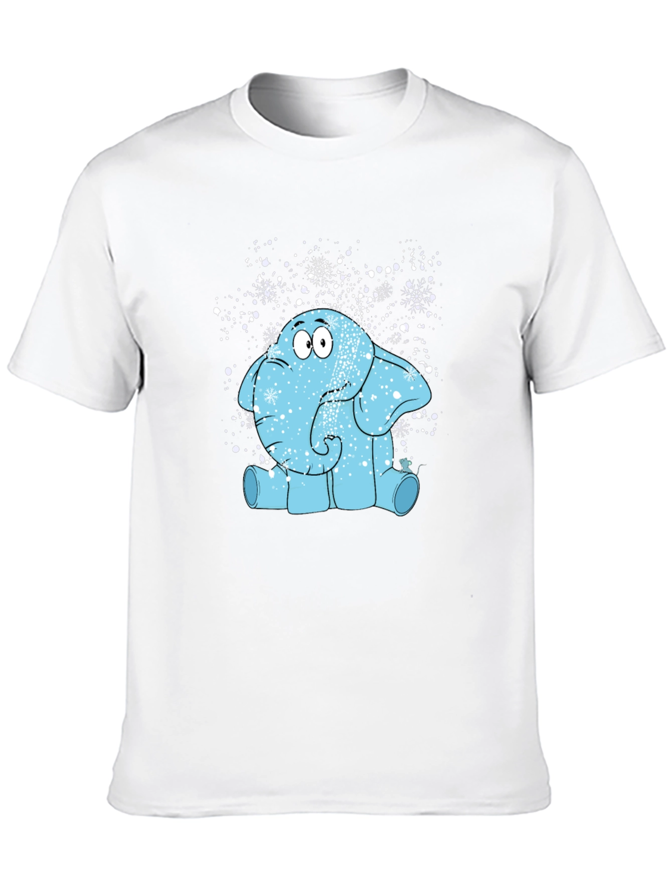 Cartoon Elephant in Snow T-Shirt