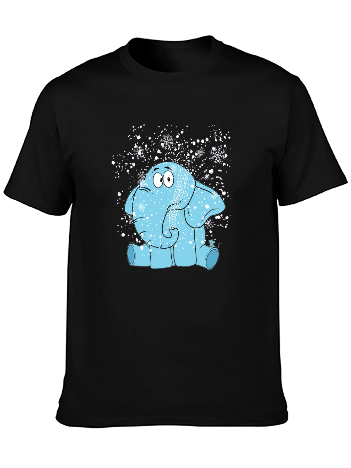 Cartoon Elephant in Snow T-Shirt