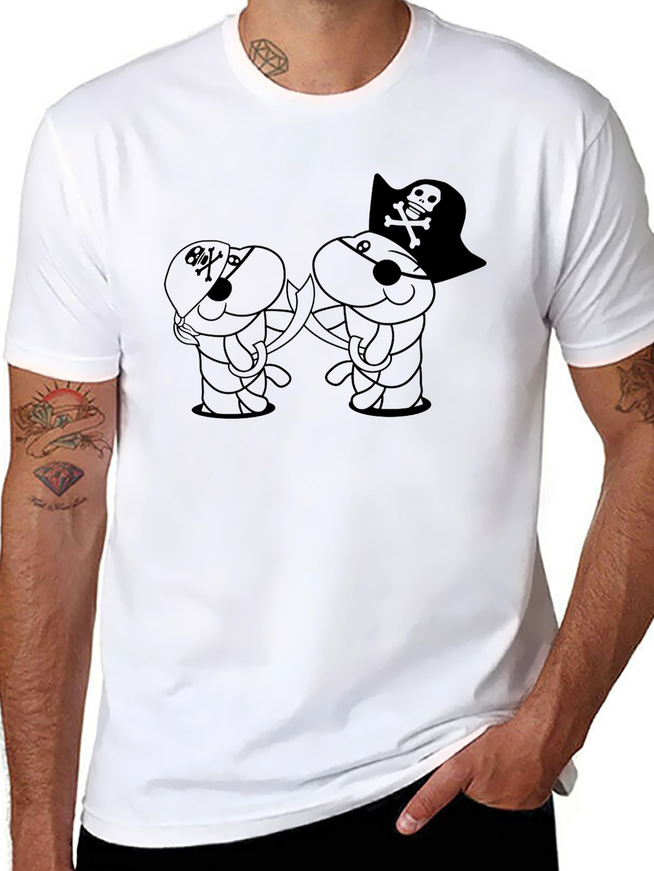 Pirate Bunny Black T-Shirt