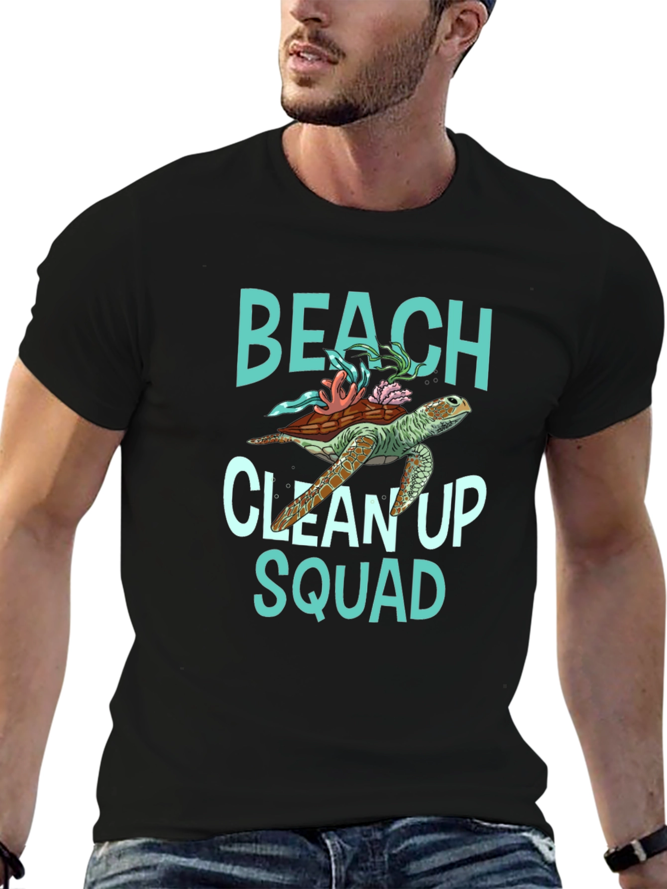Beach Clean Up Squad Turtle Graphic T-Shirt