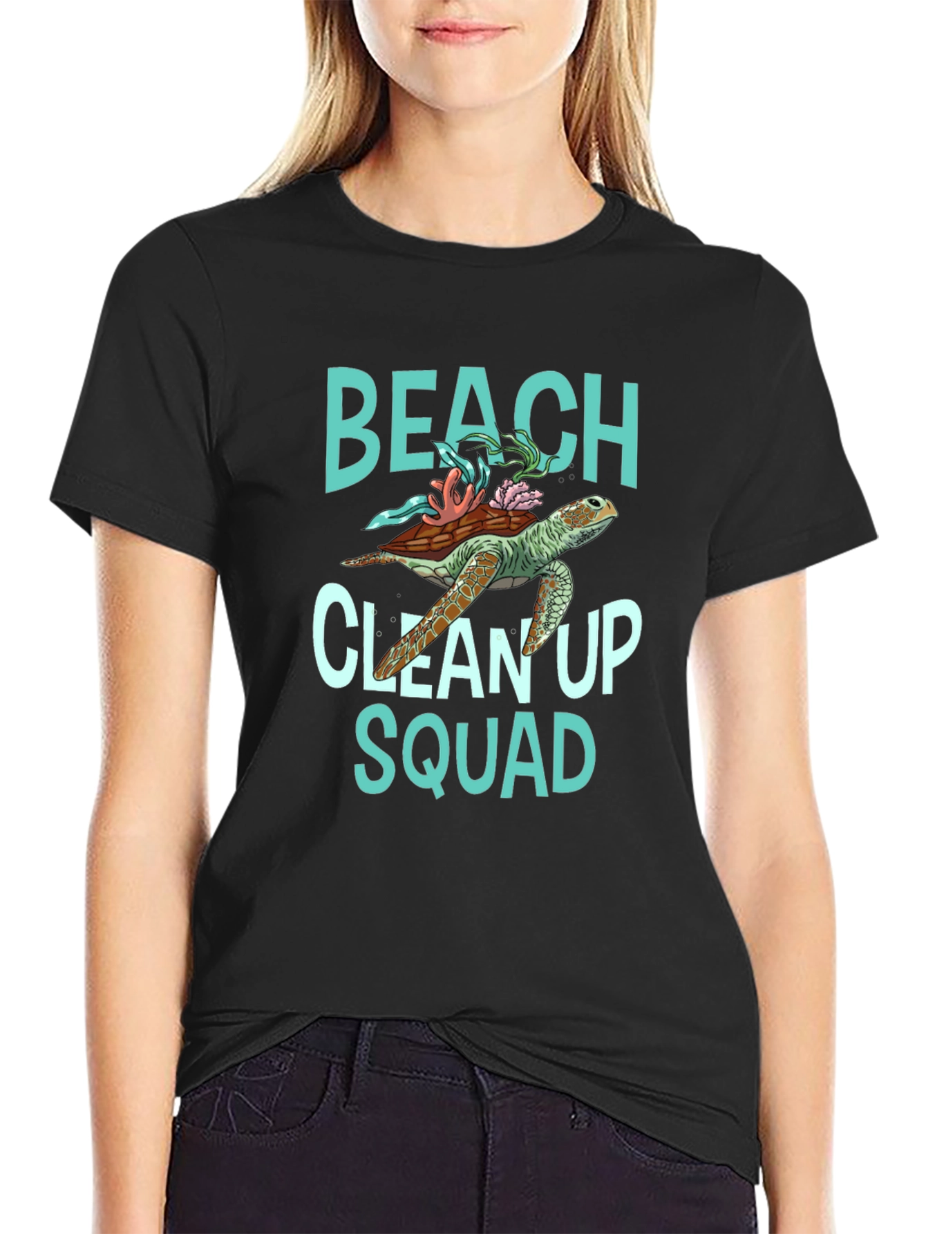 Beach Clean Up Squad Turtle Graphic T-Shirt