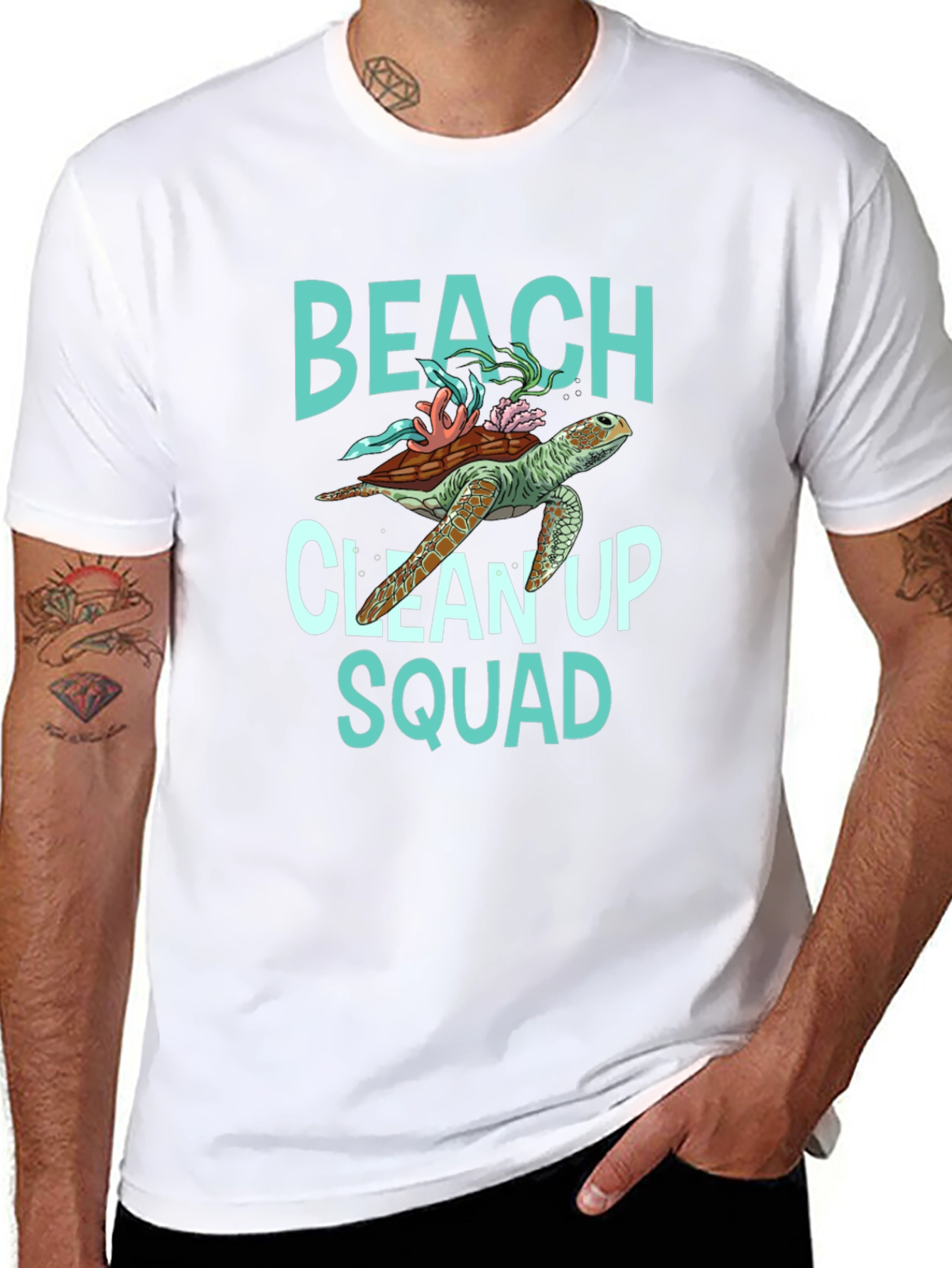Beach Clean Up Squad Turtle Graphic T-Shirt