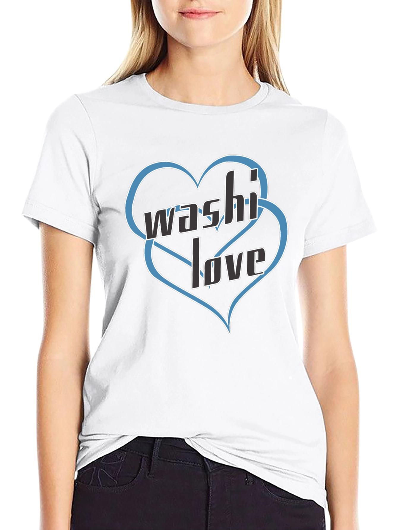 Washi Love Black Graphic T-Shirt