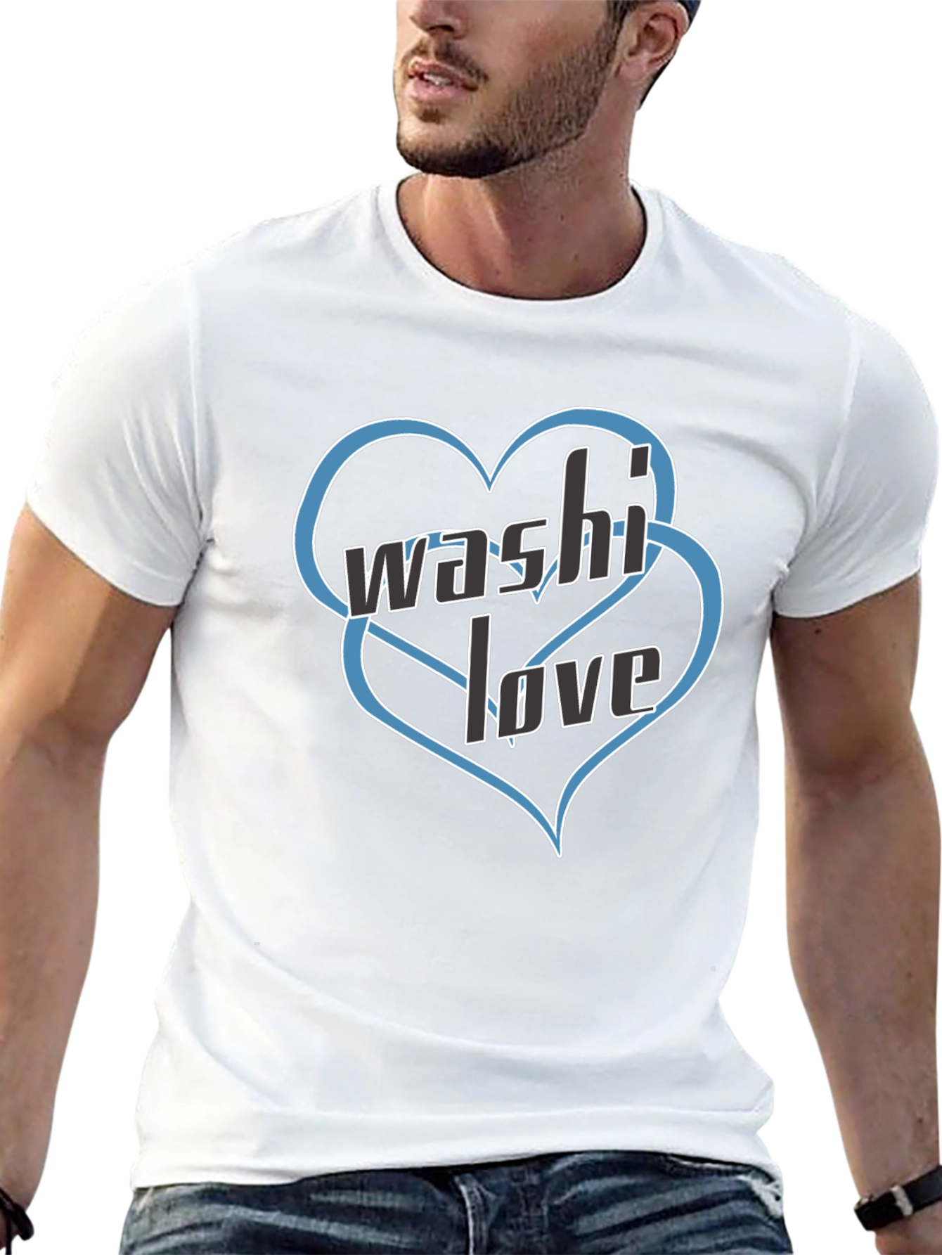Washi Love Black Graphic T-Shirt