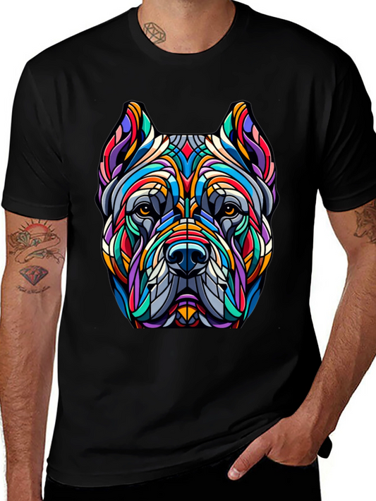 Colorful Dog Graphic T-Shirt - Modern Art Design