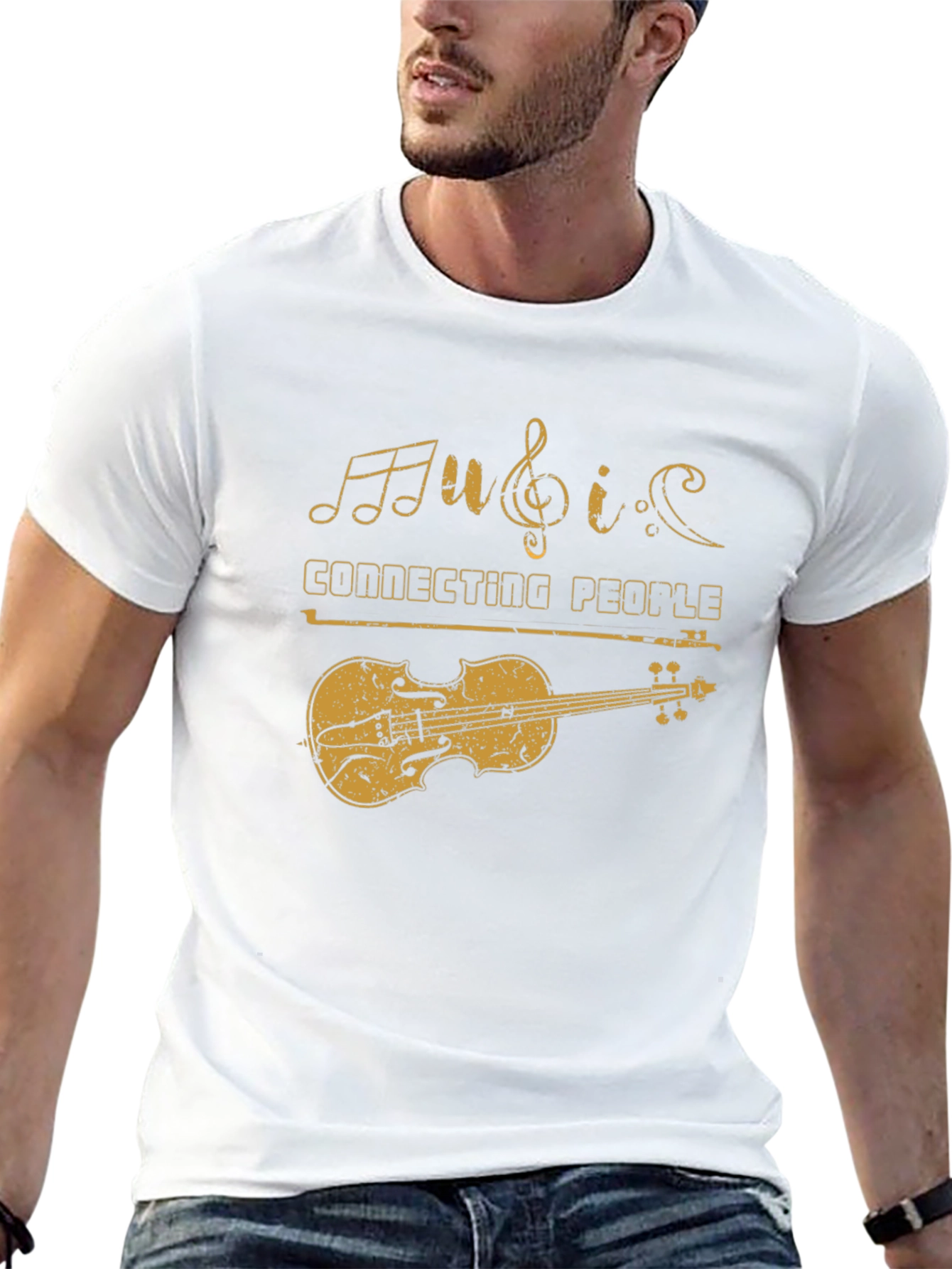 Music Connecting People Violin Graphic Tee