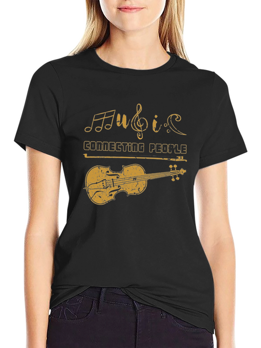 Music Connecting People Violin Graphic Tee