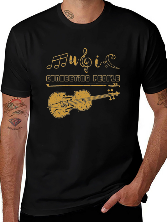 Music Connecting People Violin Graphic Tee