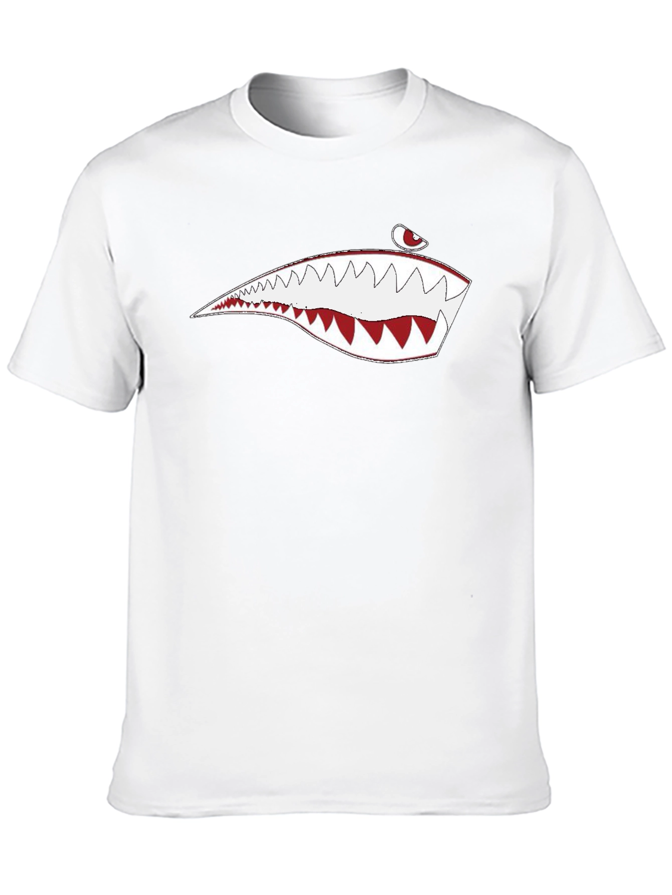 Mens Black Shark Teeth Graphic Tee