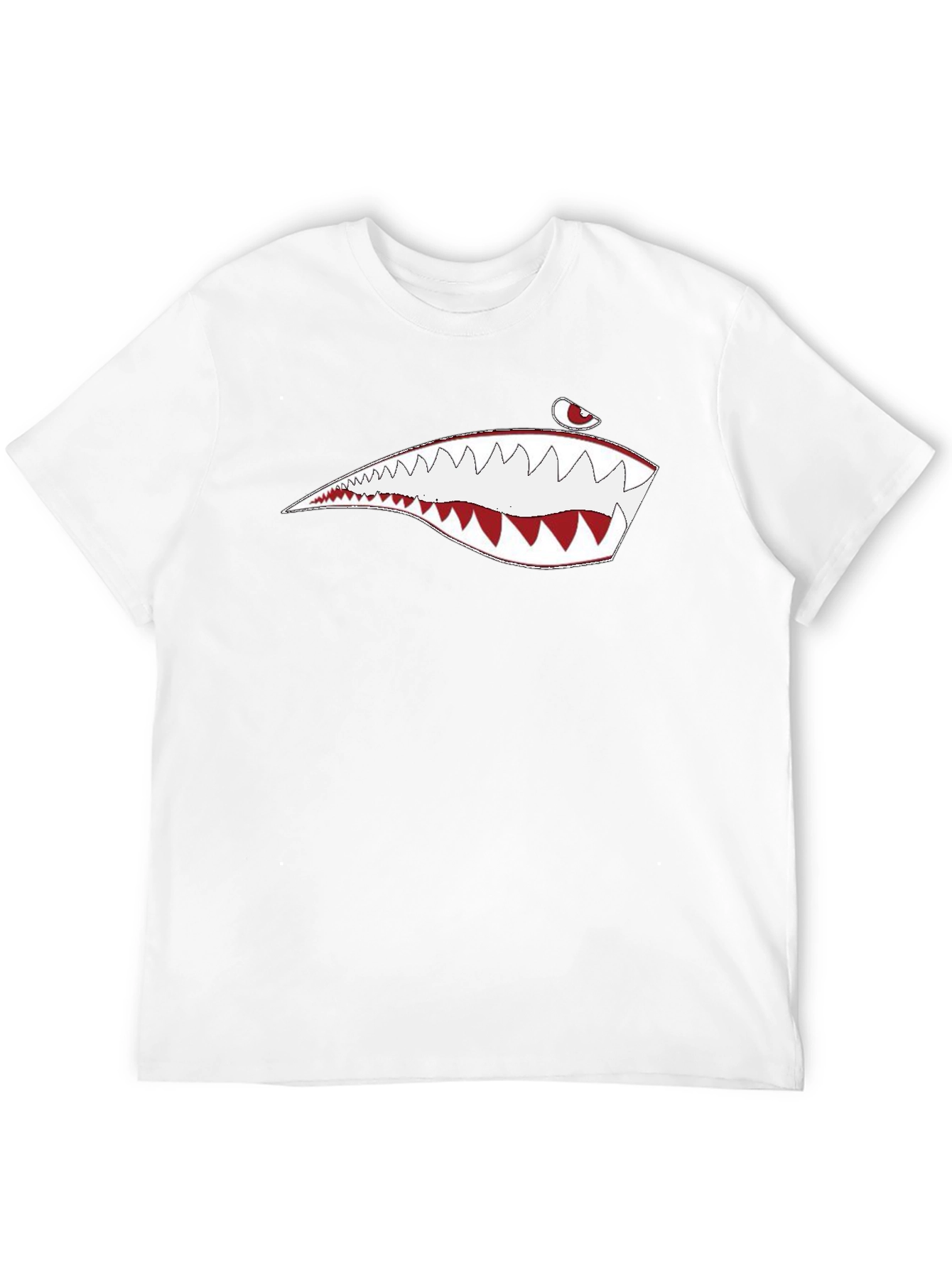 Mens Black Shark Teeth Graphic Tee