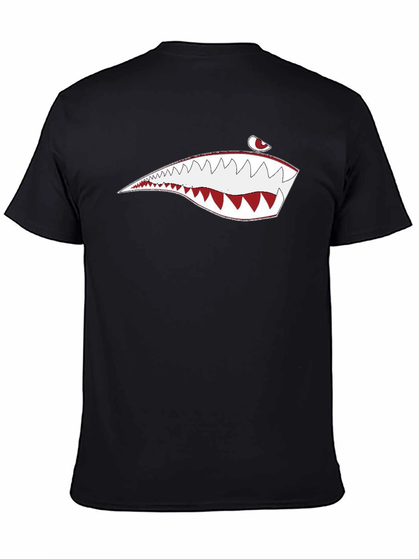 Mens Black Shark Teeth Graphic Tee