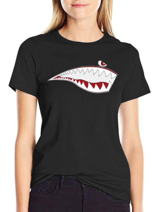 Mens Black Shark Teeth Graphic Tee