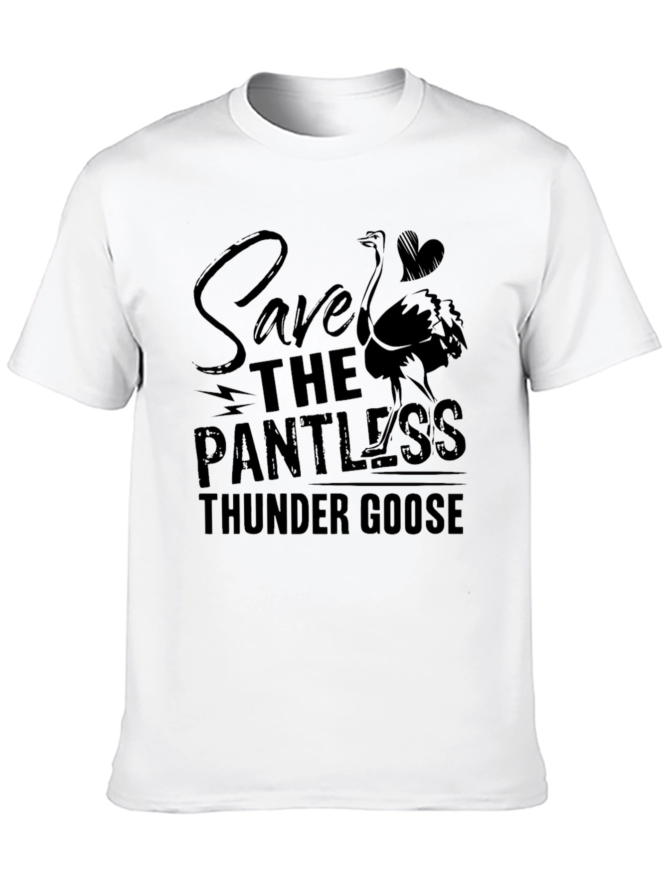 Save the Pantless Thunder Goose Funny Black T-Shirt