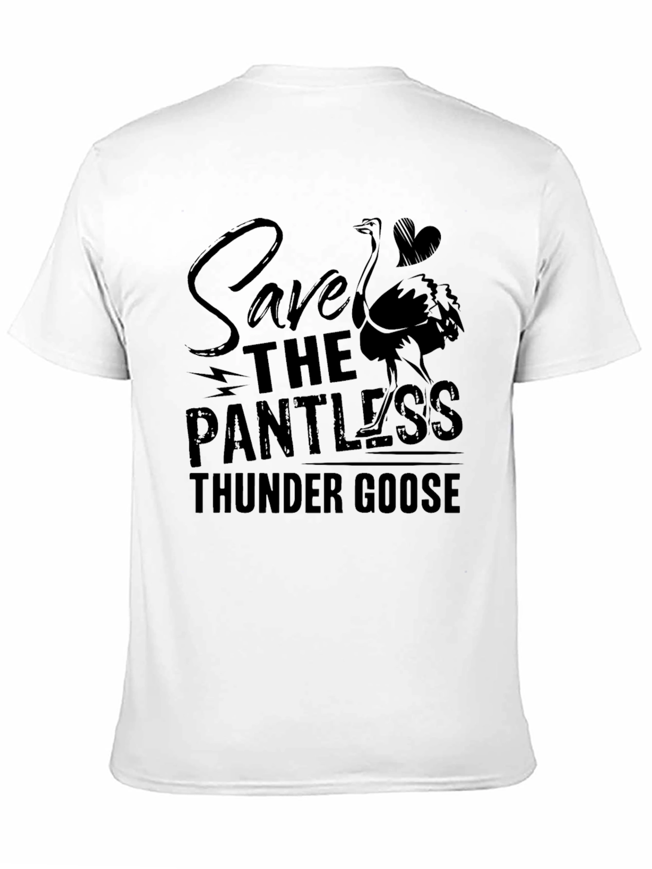 Save the Pantless Thunder Goose Funny Black T-Shirt
