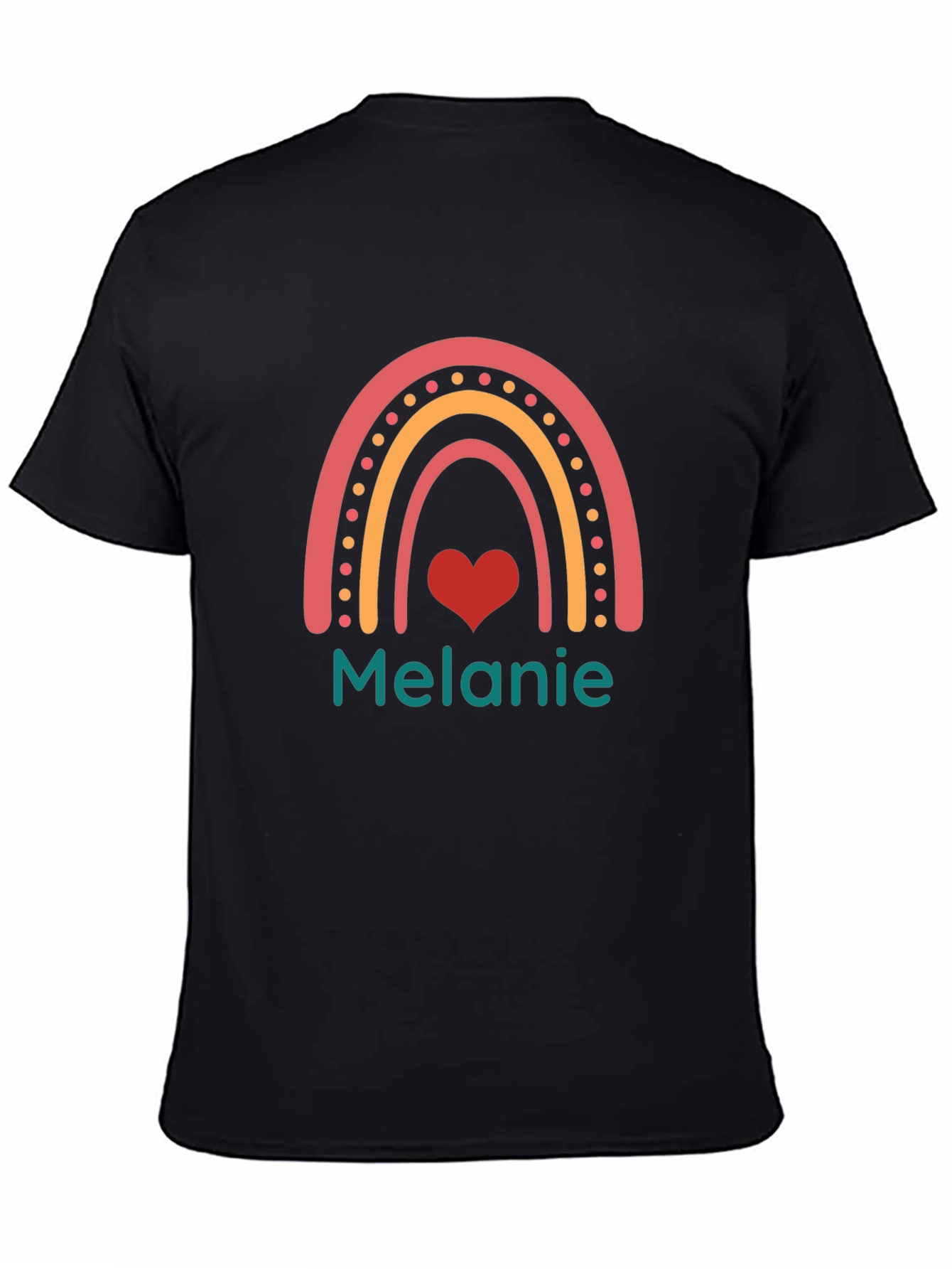 Personalized Melanie Rainbow Heart T-Shirt