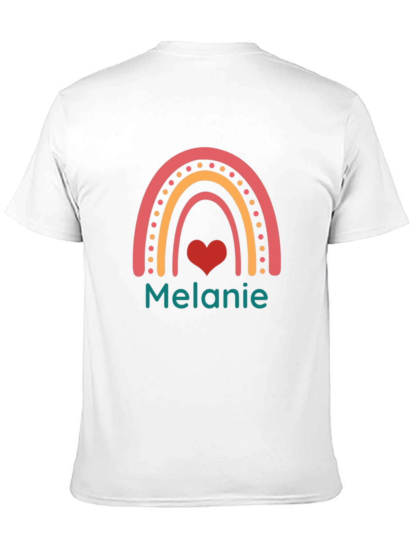 Personalized Melanie Rainbow Heart T-Shirt
