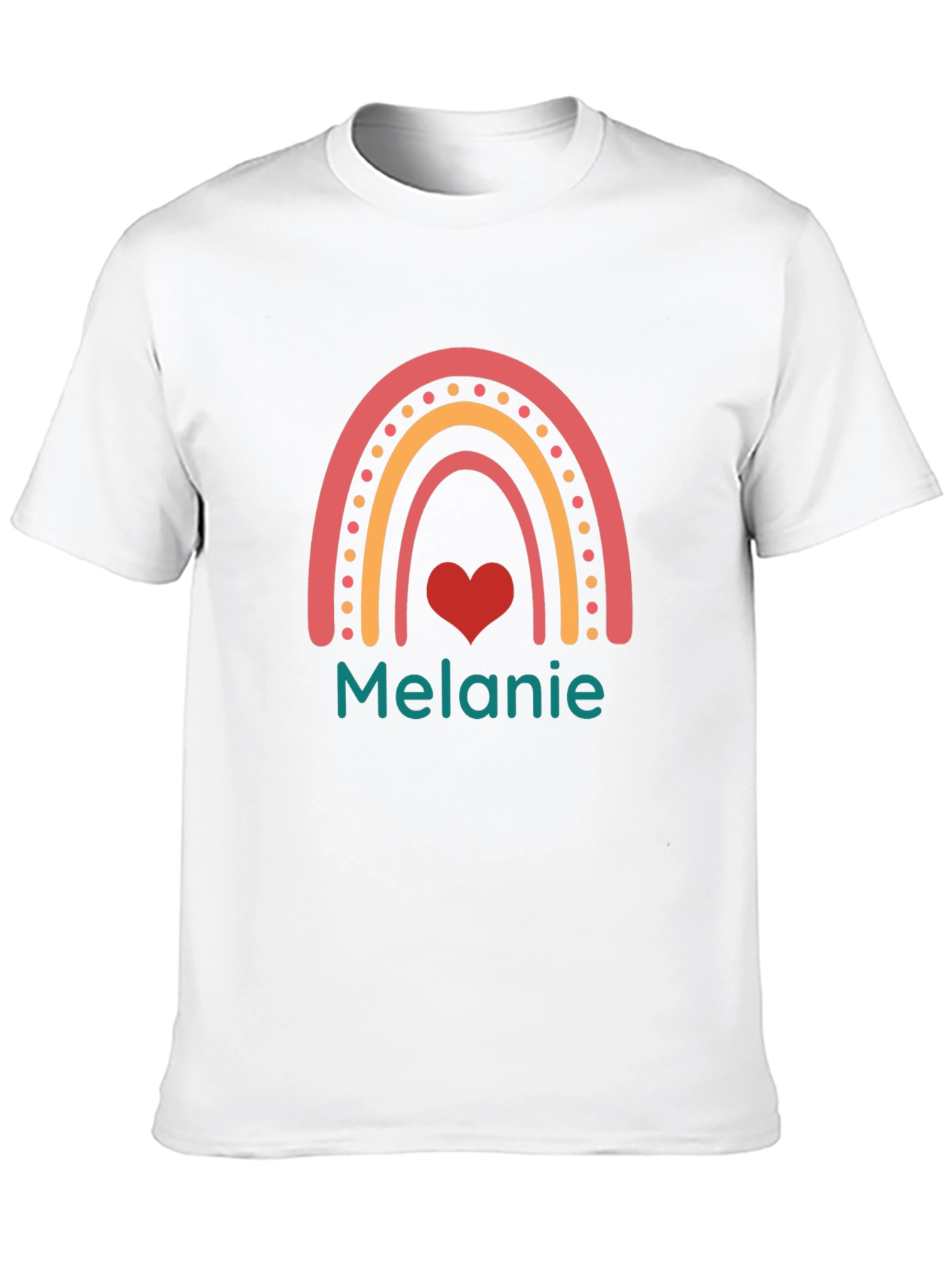 Personalized Melanie Rainbow Heart T-Shirt