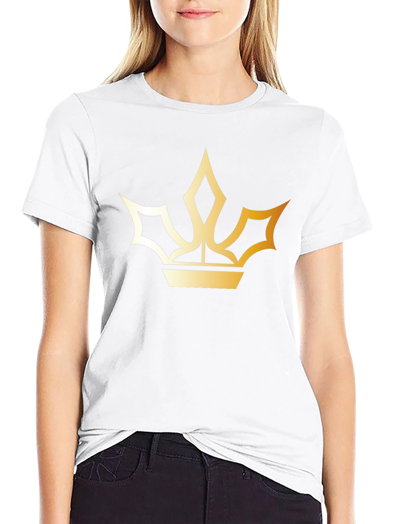 Golden Crown Graphic Black T-Shirt