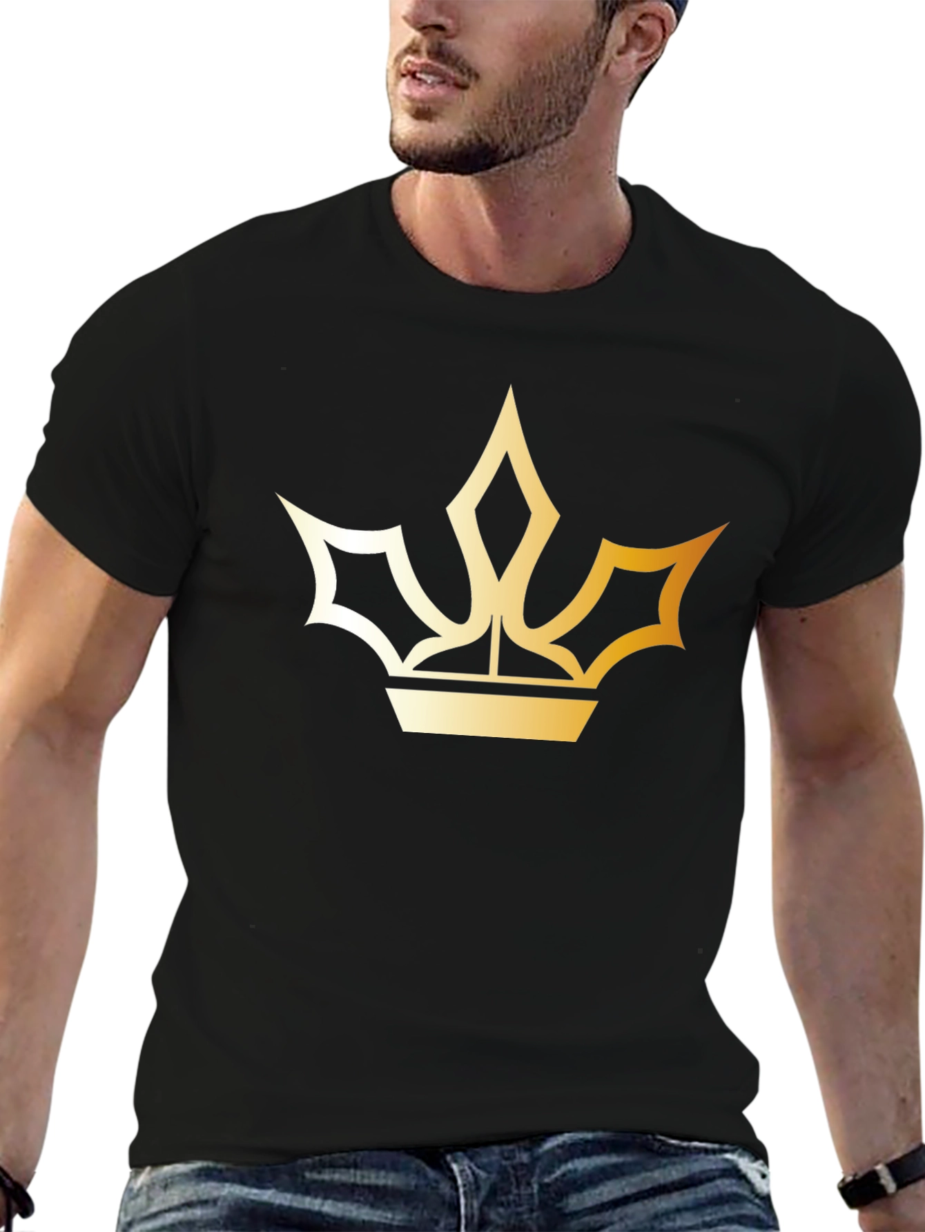 Golden Crown Graphic Black T-Shirt