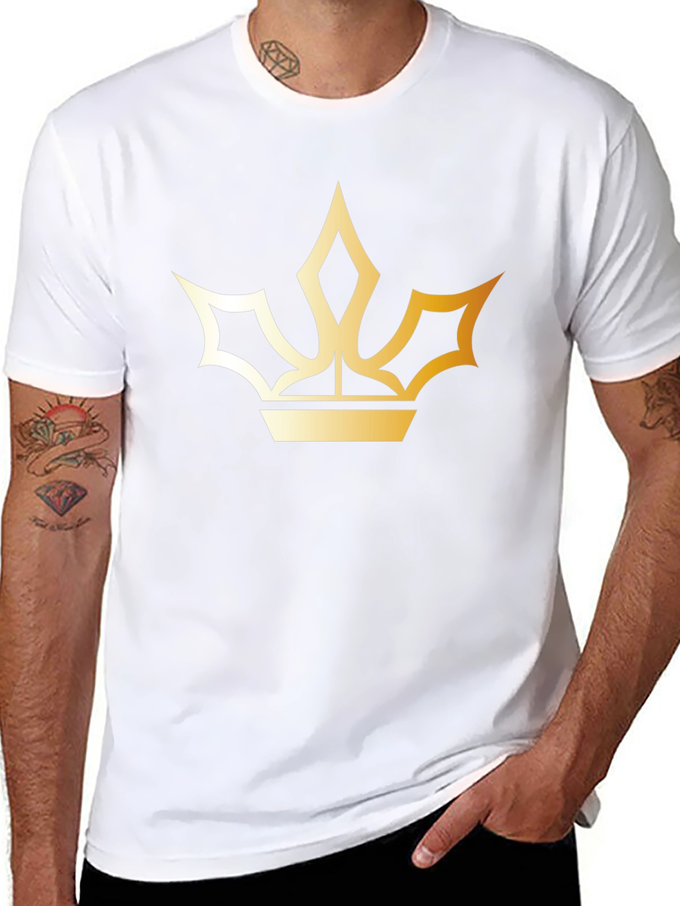 Golden Crown Graphic Black T-Shirt