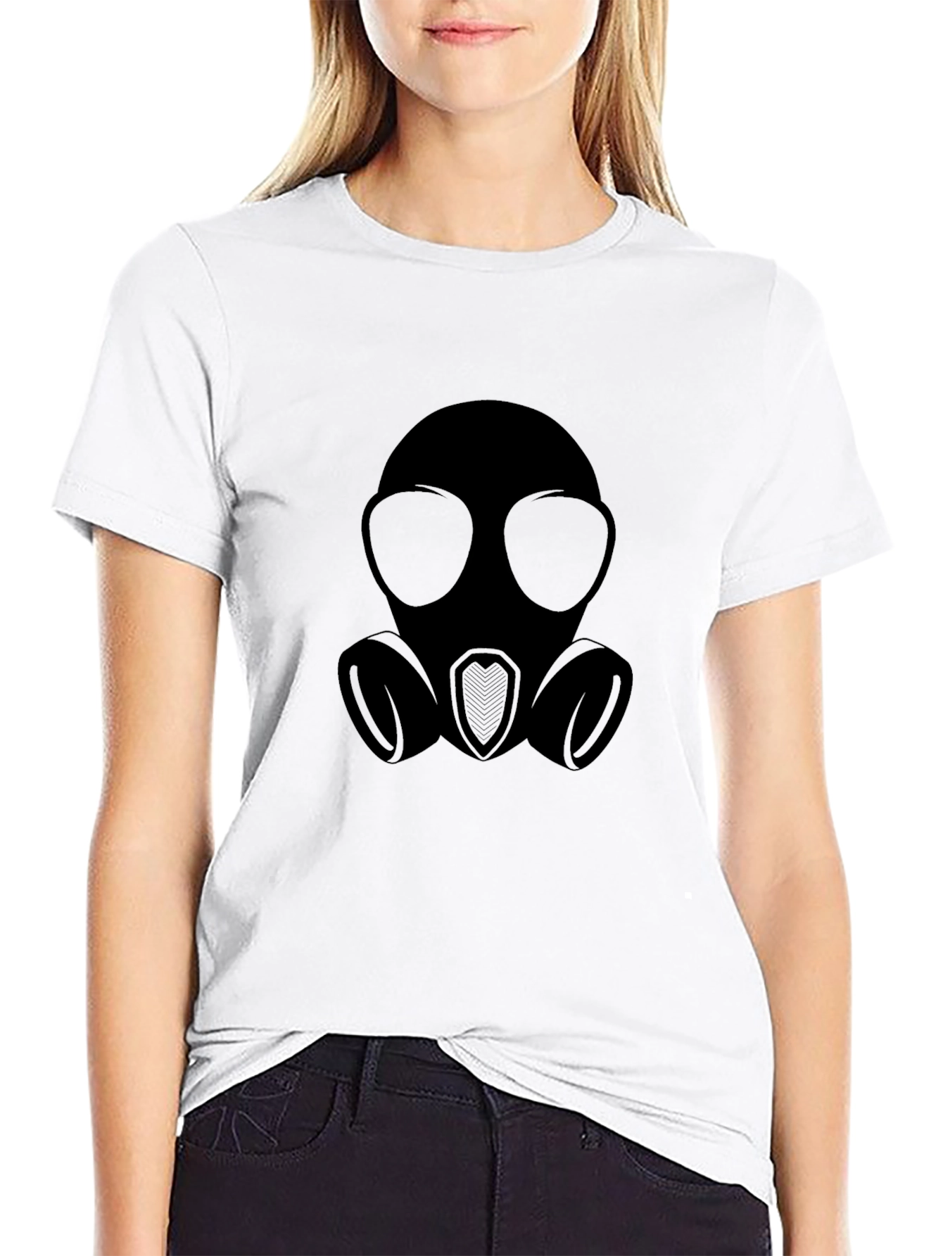 Gas Mask Graphic Tee - Black Cotton Blend