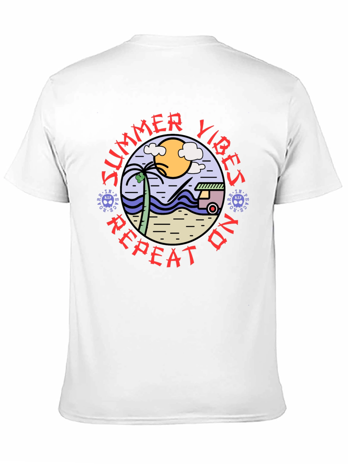 Summer Vibes Repeat On T-Shirt