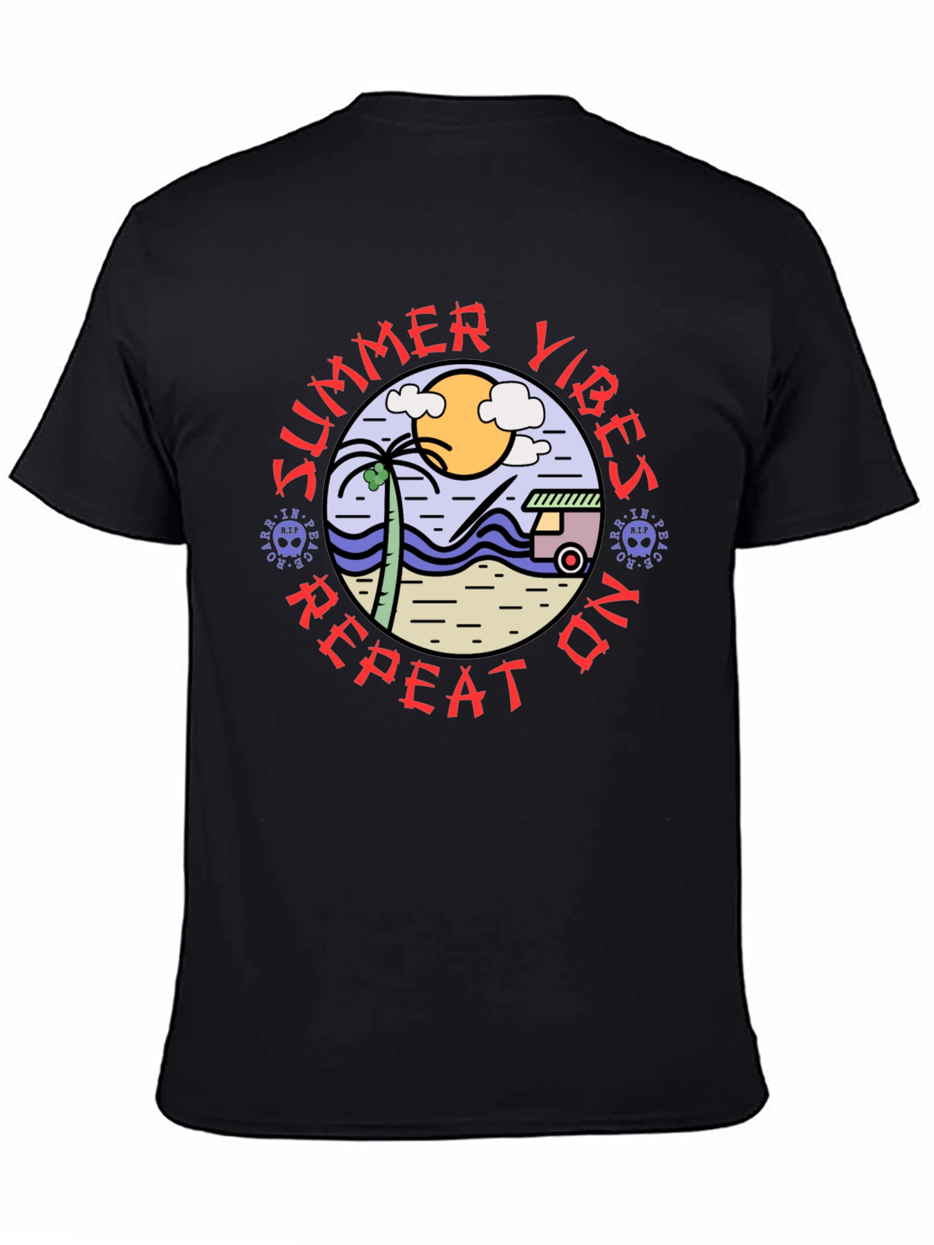 Summer Vibes Repeat On T-Shirt