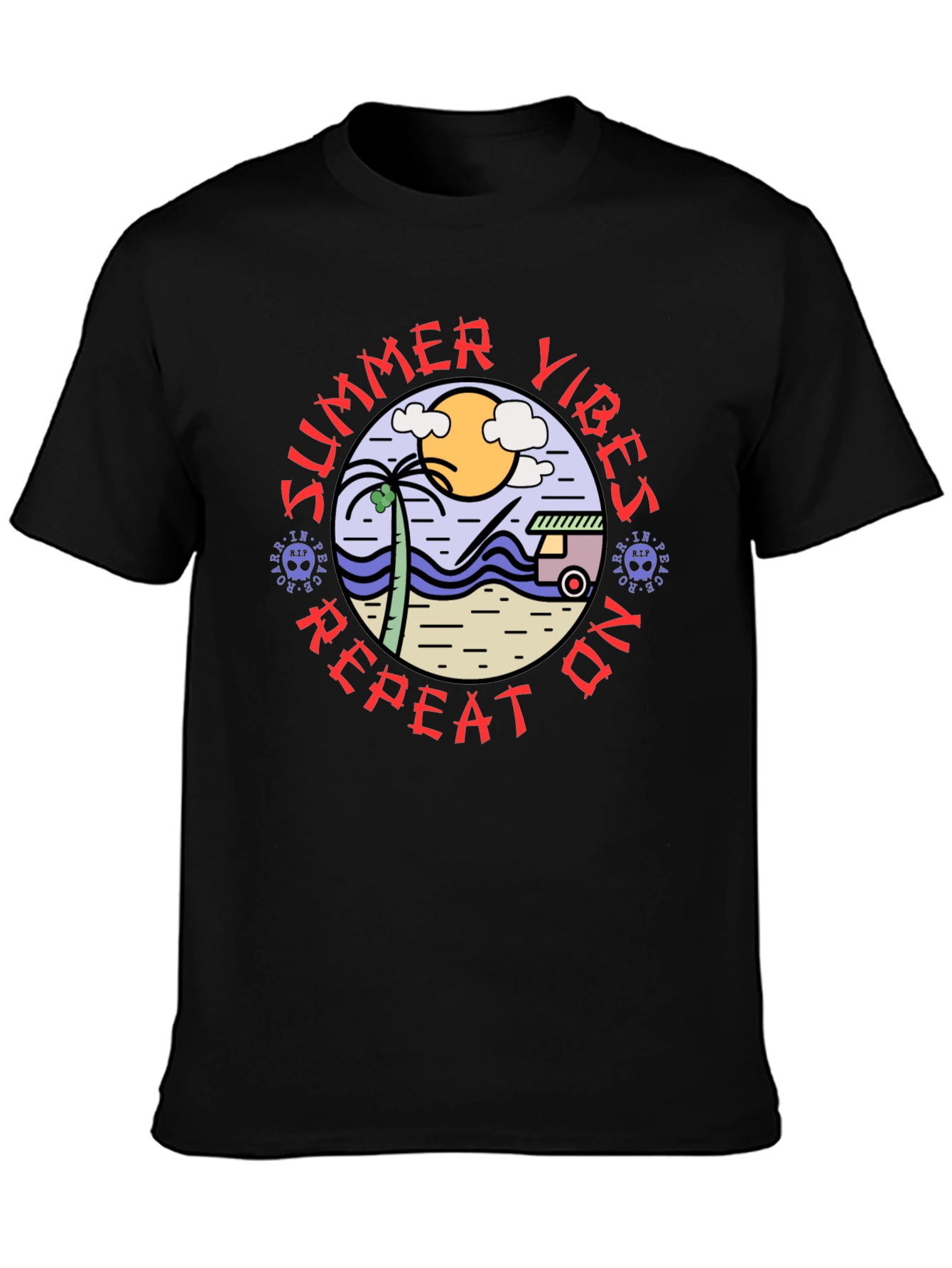 Summer Vibes Repeat On T-Shirt