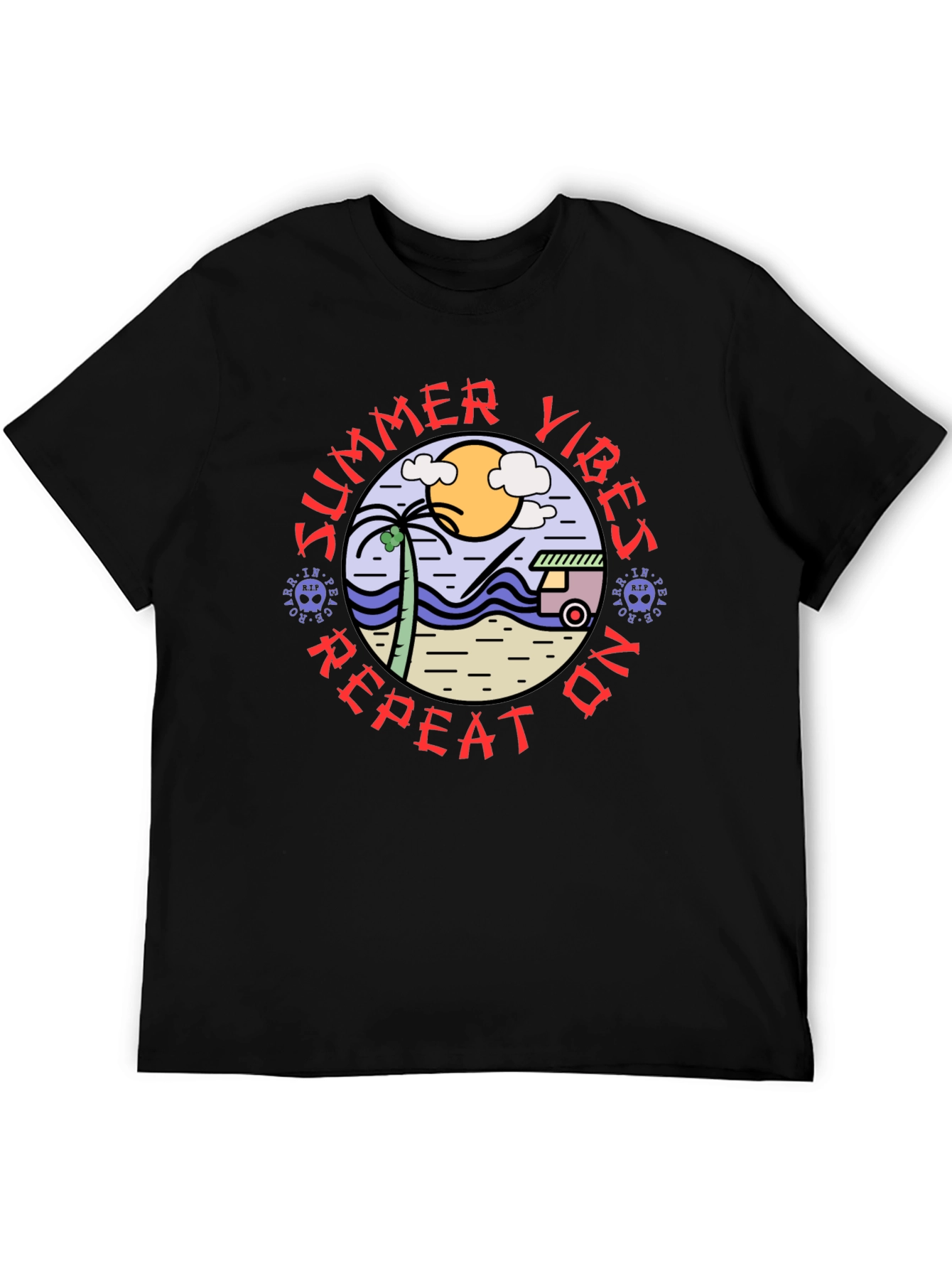 Summer Vibes Repeat On T-Shirt