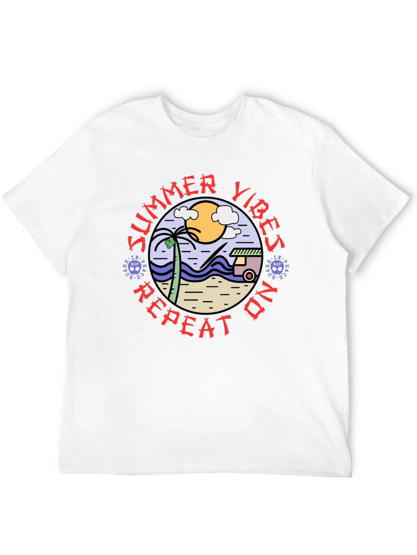 Summer Vibes Repeat On T-Shirt