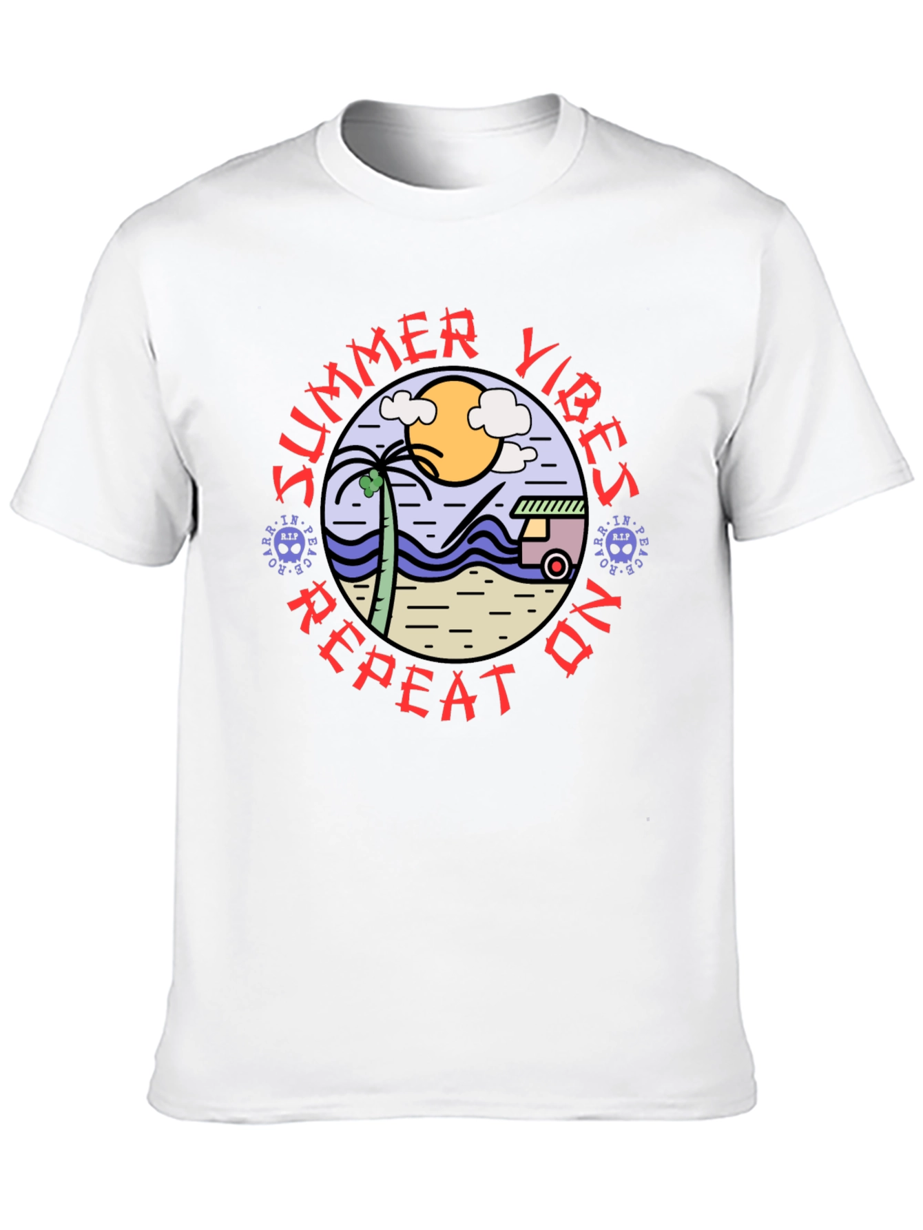 Summer Vibes Repeat On T-Shirt