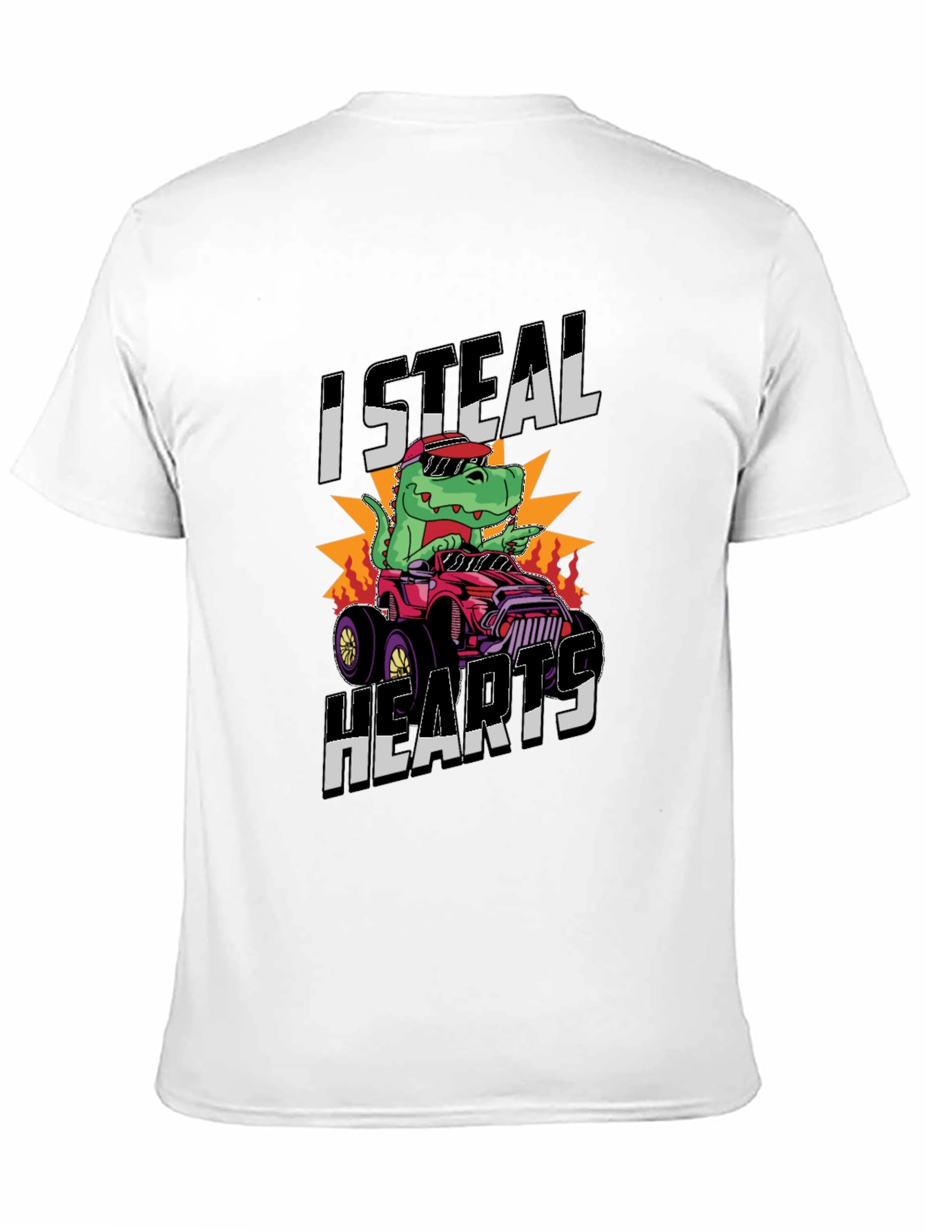 I Steal Hearts Dinosaur Monster Truck Graphic Tee